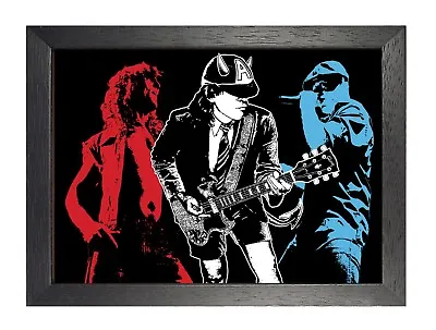 ACDC Artwork Classic Rock Band Picture Heavy Metal Legends Print Retro Poster • £4.99