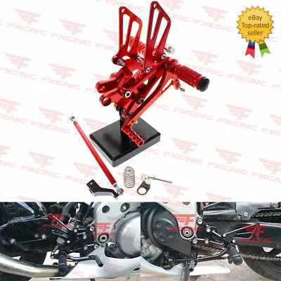 Red For CBR600F F4I 2001-2007 CNC Rearset Footpeg Pedal Shift Adjust GP Racing • $125.99