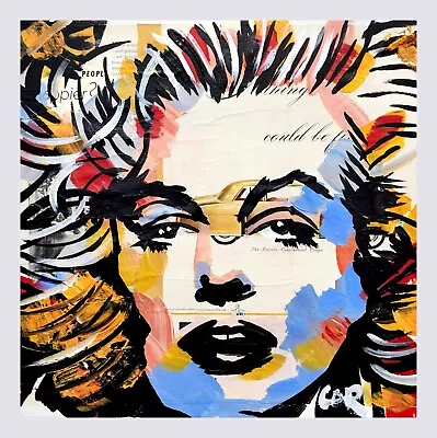 Corbellic Impressionism 12x12 Cadillac Marilyn Monroe Vintage Canvas Pop Art • $11.50