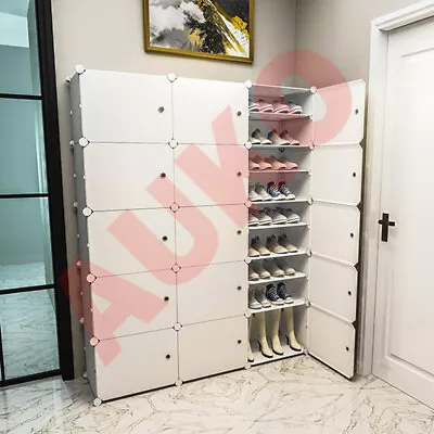 $39.99 • Buy White Cube DIY Shoe Cabinet Rack Storage Portable Stackable Organiser Stand Box