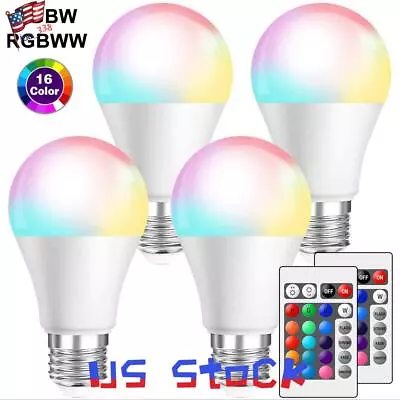 RGBW RGBWW 5W 10W 15W E27 E26 Dimmable LED Bulb Remote Control Party Home Decor • $11.09