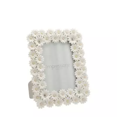 Daisy Photo Frame Floral Design Freestanding Resin & Crystal Picture Gift 5 X 7  • £12.86