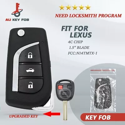 4C Chip Upgraded Flip Folding Remote Car Key Fob For 1999 Lexus RX300 N14TMTX-1 • $19.83