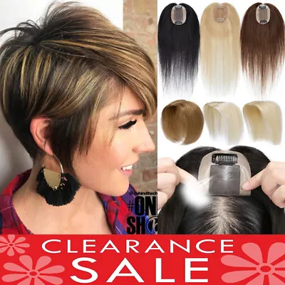 CLEARANCE Clip In 100% Remy Human Hair Topper Hairpiece For Women Toupee Wigs • $47.93