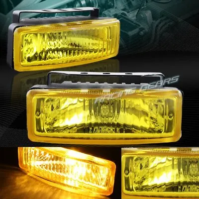 5  X 1.75  RECTANGLE YELLOW LENS FOG DRIVING BUMPER LIGHTS LAMP+SWITCH UNIVERSAL • $35.95