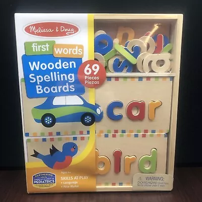 Melissa And Doug First Words Wooden Spelling Boards 69 Pieces NIB Never Opened • $15