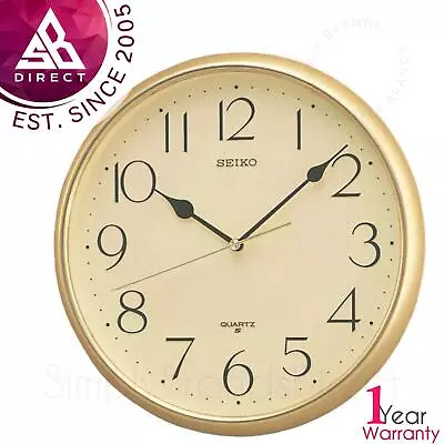 Seiko QXA001G Quartz Office & Kitchen Analogue Wall Clock│Arabic Numerals│Gold • $126.83