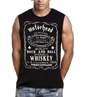 Motorhead No Remorse (Overkill Whiskey) Whiskey Black Muscle T Shirt • $12.99