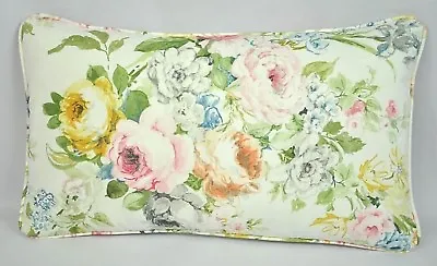 $25.99 • Buy Self Corded Pillow Made W Ralph Lauren Home Lake White Floral Rose Fabric 20x12