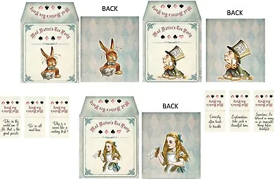 6 Alice In Wonderland Mad Hatter Tea Bag Envelopes Tea Party Shower Birthday • $13.95