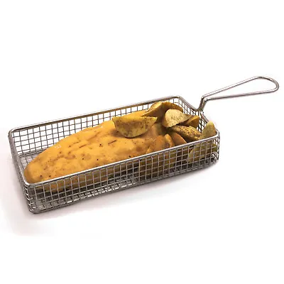 £7.99 • Buy Stainless Steel Food Presentation Basket (rectangle) With Long Handle Pack Of 2 