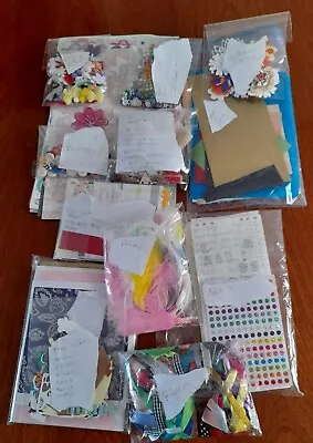 Amazing Value 1 Kilogram Craft Room Clearout Bundles. Paper Card Toppers Etc • £5