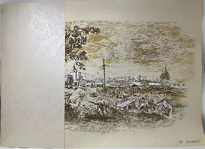 Vintage Wallpaper Sample Schmacher’s Portfolio Scenic Mural St. Marks 955B • $21