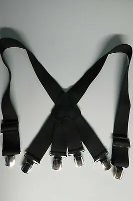 $23.25 • Buy 2  FIREMAN POLICE BLK Professional Suspenders. PATENTED Clips MADE IN USA