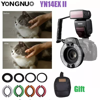 YONGNUO YN14EX II LED Macro Ring Flash Light Speedlite Double Lamp Kit For Canon • $194.36