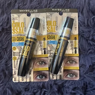 2x Maybelline The Colossal Longwear Up To 36H Mascara Waterproof #212 VERY BLACK • $14.99