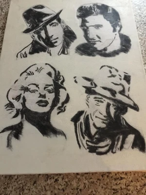 £5 • Buy Celebrities Canvas Picture Elvis, Marilyn Monroe 16 X 12