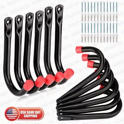 12 Pack Samll Steel Garage Storage Hooks Wall Mounted J Utility Hanger Holds Up • $22.13