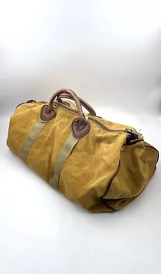 LL Bean 1950s 1960s Vintage Canvas Duffle Bag Rare Talon Zipper • $99.99