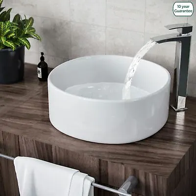 410 Mm Round Counter Top Basin Cloakroom Bathroom Wash Sink | Etive • £45.99