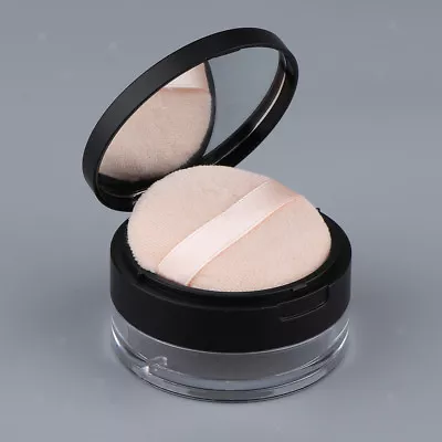 Plastic Empty Loose Powder Jar Container Sifter Box Cosmetic Case With Puff • £5.82