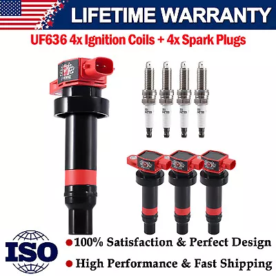 4* UF636 Ignition Coils +4X Spark Plugs Fit For Kia Rio Soul Hyundai 27301-2B010 • $45.99