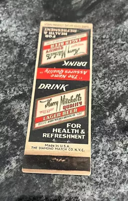 Harry Mitchell's Beer Matchbook Cover Harry Mitchell Brewing Co El Paso Tx Texas • $19.99