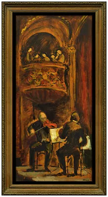 ADOLF KONRAD Original OIL PAINTING On BOARD Musician Portrait Signed Framed Art • $2595