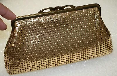 Vintage Gold Crest Mesh Clutch Purse • $49.99