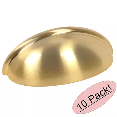 *10 Pack* Cosmas Cabinet Hardware Brushed Brass Bin Cup Handle Pulls #783BB • $29.23