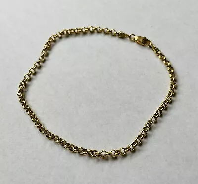 Vintage Italian 9ct Solid Yellow Gold Thin Box Chain Bracelet 19cm Long • $188