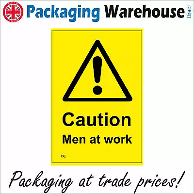 Ws422 Caution Men At Work Sign Building Site People Tools Equipment Delays Care • £5.95