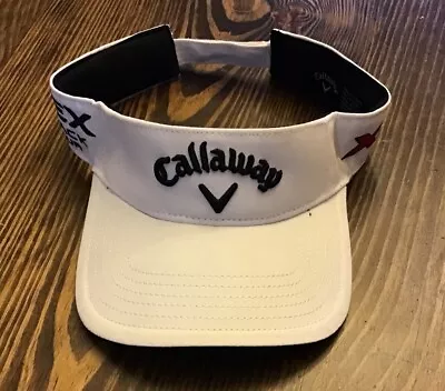 Callaway Golf White/Black Logo Hex Black Tour Adjustable Visor/Hat/Cap • $13