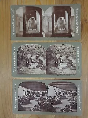 VINTAGE STEREOVIEW CARDS Lot Of 3 Cosmopolitan Series Black And White  • $18