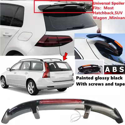 Universal Gloss Black Rear Roof Spoiler Wing W/Light Fit For Volvo V50 2005-2011 • $86.48