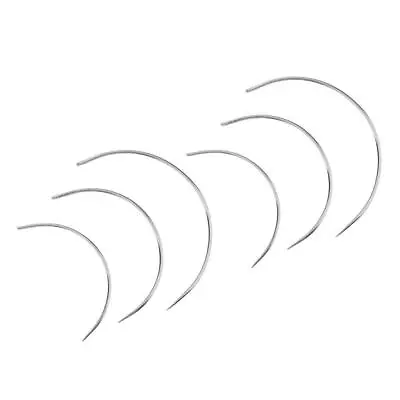 £5.63 • Buy 6 Pcs Bent Neddle Curved Needle For Leather Safa Carpet Canvas Repair Tool
