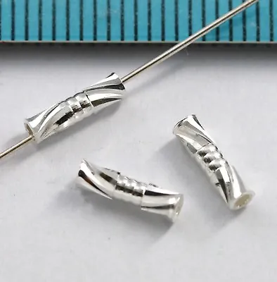 20x BRIGHT STERLING SILVER LASER CUT TUBE SPACER 7.8mm X 2mm BEAD #859 • $4.78