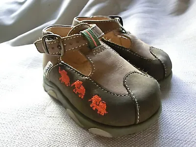 BABYBOTTE BOYS SAHARA BUCKLE SHOES ELEPHANTS SIZE 18 (UK 3) MADE In FRANCE    • £5