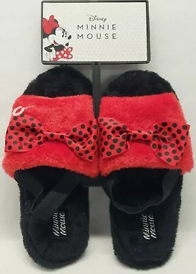 Disney Minnie Mouse Fuzzy Sling Back Slippers Women's Size Small/New • $12.60