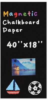 Magnetic Chalkboard Contact Paper For Wall 40”x 18” Self Adhesive Black • $24