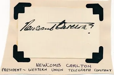 Newcomb Carlton-Vintage Signed Card In The 1930s (Pres Western Union) • $60