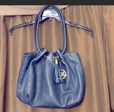 MICHAEL Michael Kors Astor Large Ring Tote Bag Hobo Purse Blue $325 • $150