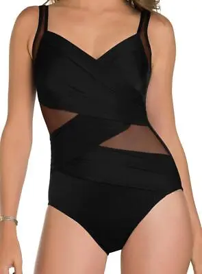 Miraclesuit Madero Sexy Black Miracle Swim Suit U/w Dd Bathing Swimming Costume • $169.99