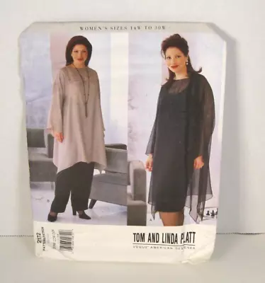 Vogue Tom & Linda Platt 2172 Top Tunic Skirt & Pants Women's 20W-24W Pattern • $11.99