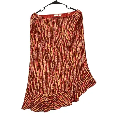 Cato Fishtail Skirt Size M Elastic Colorful Orange Asymmetrical Casual Workwear • $20.74