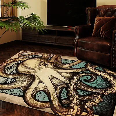 Marine Octopus Behemoth Carpet Bedroom Decoration Door Anti-Slip Rug Mat   • £6.22