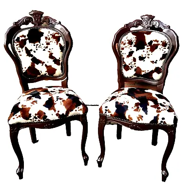 Bespoke Stunning Cowhide Antique Brown Chair • £255