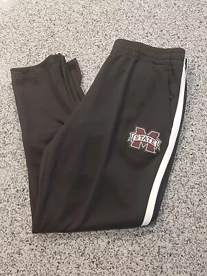 Adidas Aeroready Men Size LG Mississippi State Bulldogs Zip Leg Sweatpant GE2637 • $45