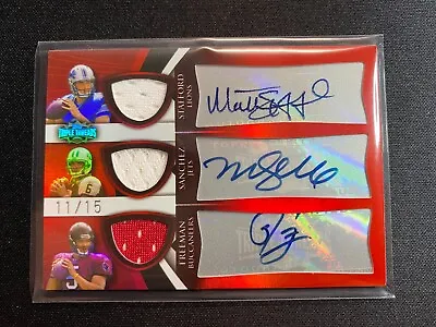 2009 Topps Triple Threads Matthew Stafford /Sanchez /Freeman Red RPA /15 RC Auto • $274.99