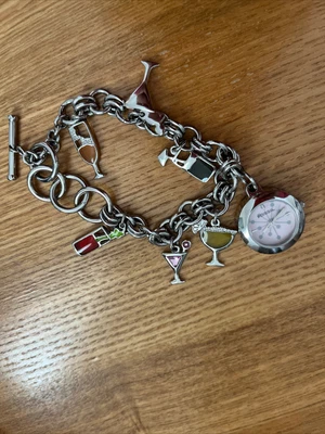 Fossil Watch With Cocktails Charms On Bracelet • £14.95